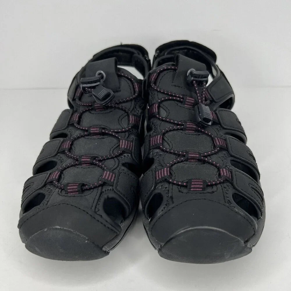 Khombu Hiking Sandals Mens Size 10 Black Slip On Closed Toe Strap Back